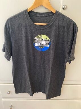 Ironman North Carolina Beach 2 Battleship 70.3 Men’s Gray T Shirt Size Large